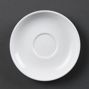 White china espresso saucer