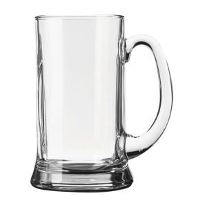 Glass handled beer tankard