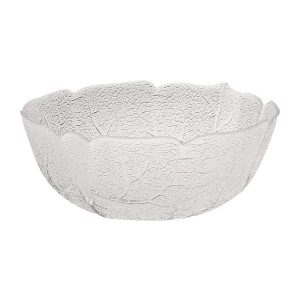 Aspen leaf design glass serving bowl