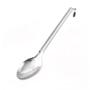 12 inch hooked handle metal serving spoon