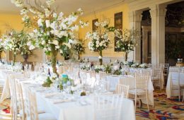 Limewash chairs, Reserva glassware and white linen at the Lost Orangery