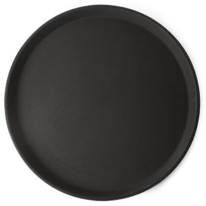 Round black anti slip bar tray