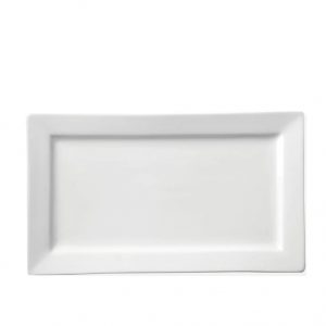White china rectangular plate