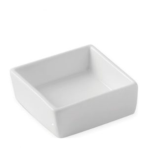 White china square dish