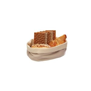 Oval canvas bread serving basket