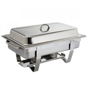Stainless steel chafing dish with burners