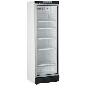 Upright glass fronted catering bar fridge