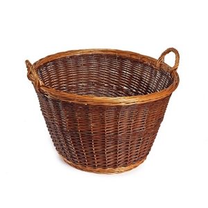 Large dark wicker log basket