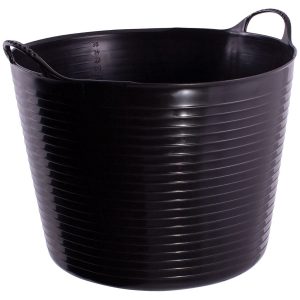 Plastic bottle storage tub with handles