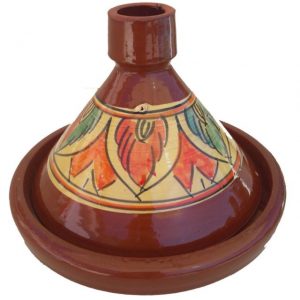 Moroccan handmade terracotta patterned tagine