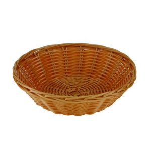 Round polypropylene wicker bread basket